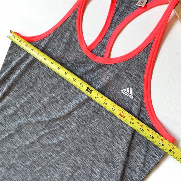 Adidas climalite Racerback Running Tank, Size L, Gray with coral trim, NWOT - Picture 9 of 10